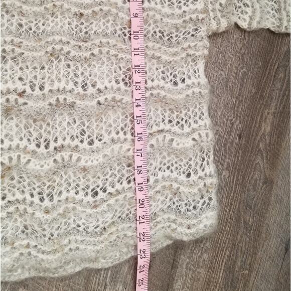 EXPRESS Mohair sweater Cream Gray Sz. L - Picture 6 of 6